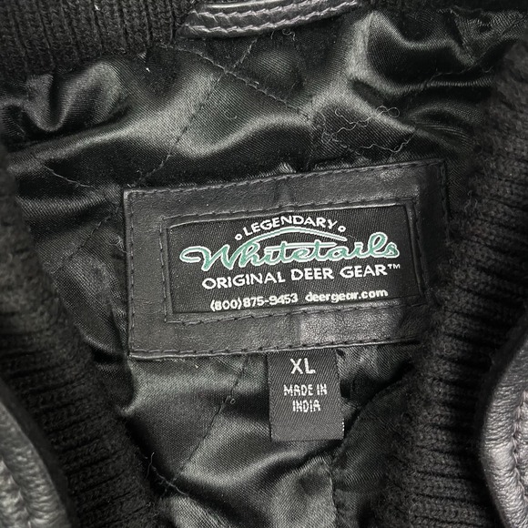 Vintage Legendary Whitetails Deer Gear Leather‎ Jacket Bomber Hunting Coat XL - Picture 5 of 10